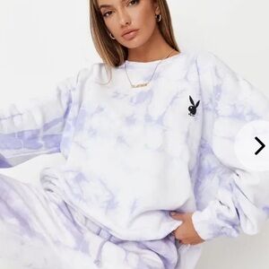 Playboy x Missguided Collab Tie-Dye Oversized Sweatshirt small